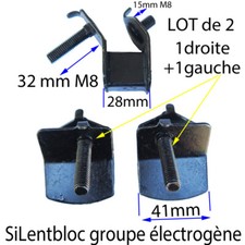  SILENT BLOC lot de2 CAOUTCHOUC MALE MALE GROUPE ELECTROGENE Hauteur 28 mm