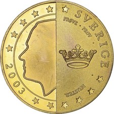 Suède, Carl XVI Gustaf, 5 euros, Fantasy euro patterns, PP, 2003, Goldine, VZ
