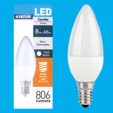2x 8W (=60W) Perle Bougie Économiseur D'Énergie LED Ses E14 Ampoule Lampe 4000K