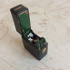 Ancien Pyrogène LIGHT Gainé de Cuir XIXème Boite d'Allumettes