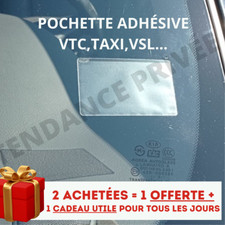 Support Adhésif Etui Pochette Carte VTC Taxi Ambulance Véhicule Made in FR NEUF