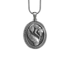Collier renard Kitsune argent sterling pendentif ovale mythologie cadeau amou...