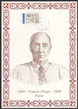 France   Collection Philatélique  "Personnages célèbres"  Francis Ponge