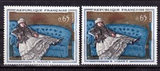 France 1364 variété moquette bleue et normal Manet neuf** TB MNH
