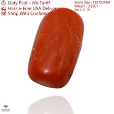 Pendentif cabochon artisanal en corail ovale naturel de 3,35 cts faisant 13...