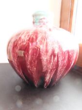 vase ancien en ceramique, émaillé decor sang de boeuf