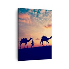 Impression sur Toile 50x70cm Tableaux Image Photo chameau caravane Decoration