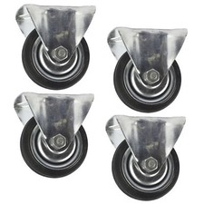 Roulette de meubles chariot à roulettes fixes en caoutchouc 3" (75 mm) (paque...