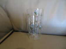 ancien verre en cristal émaillé décor de fleur et trèfle à 4 feuilles ( 10.8 cm)