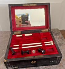 Ancien Coffret Boîte Couture Napoléon III Marqueterie Incomplète