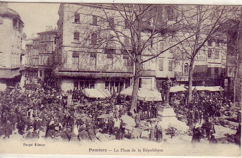 Cpa ariege pamiers - pamiers, marché