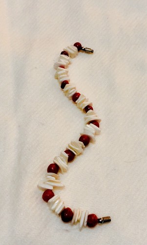 Vintage white shell and red - vintage,