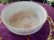 Vasque Cuvette Bassine de Toilette Terre de Fer Creil et Montereau Floral Rose