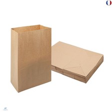60PCS Sac Kraft, 32 x 18 x 11 cm Sac Papier Kraft Sac Papier Sachet Papier