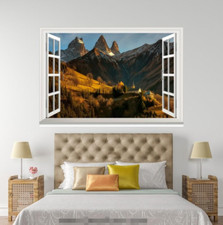 Sommet de montagne 3D nature 65 fenêtres ouvertes WallPaper peintures murales mur impression déco Carly