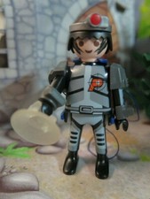 Agent secret espion cambrioleur visage noirci PLAYMOBIL 4881 avec lance grappin