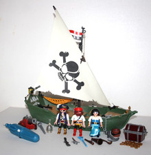 PLAYMOBIL 70151 BATEAU CHALOUPE DES PIRATES AVEC MOTEUR 100 % COMPLET
