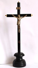 CRUCIFIX BOIS NAPOLEON III CHRIST ARGENT RELIGION