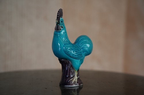 Coq faïence bleu chine - faïence, de