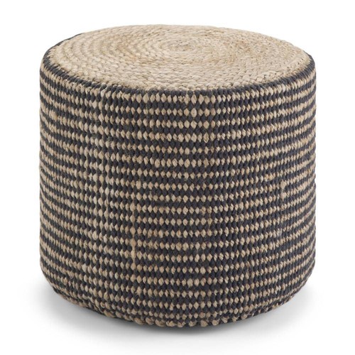 Jordi round braided pouf - braided,