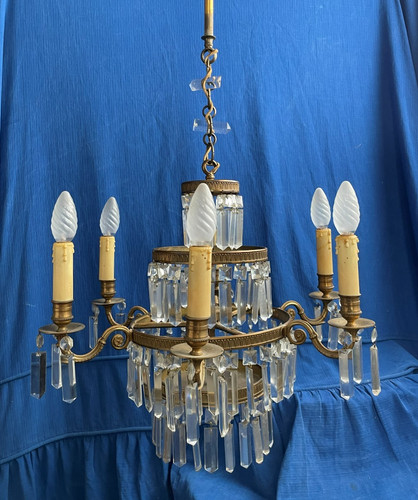 Lustre bronze pampilles - lustre, et