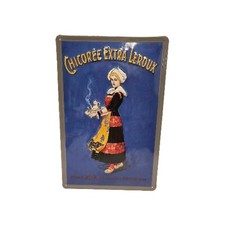 plaque publicitaire Chicorée Extra Leroux  tôle sérigraphiée