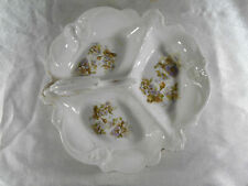 ( 03 ) PLAT MENDIANT / COMPARTIMENT SERVITEUR DÉCOR FLORAL PORCELAINE DE PARIS