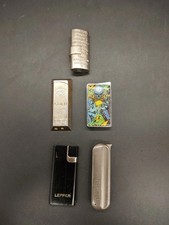 Lot 5 briquets vintage Ronson Leffer Gold Bar graffiti métal – fond de tiroir