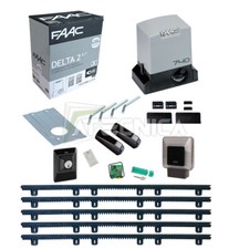 Kit de portails coulissants 500 kg 230V FAAC DELTA 2 KIT + 5m de crémaillère