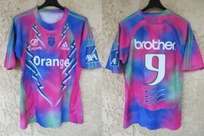 Maillot rugby Stade Français PARIS porté n°9 ADIDAS 2009 vintage shirt jersey L