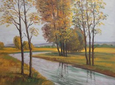 Tableau ancien huile paysage