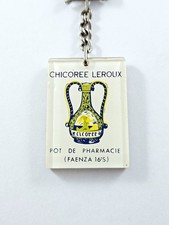 PORTE-CLES - Chicorée « LEROUX » - Pot de Pharmacie FAENZA 16e - Années 60