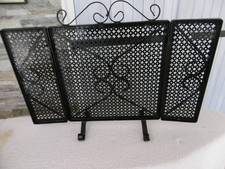 Pare-feu cheminée ancien en fer - 3 volets articulés- couleur noir