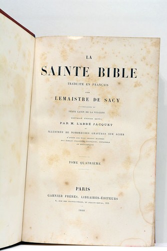 Sacy sainte bible tome - sacy, la