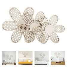  Lot de 2 panneaux en bois style bohème avec marguerites - Décoration murale en