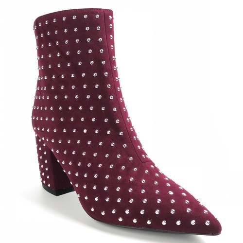 Naomi studded burgundy ankle - studded,