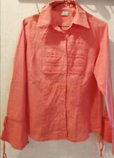 Chemisier orange brodé tout coton T36 M&S Mode (2009055)