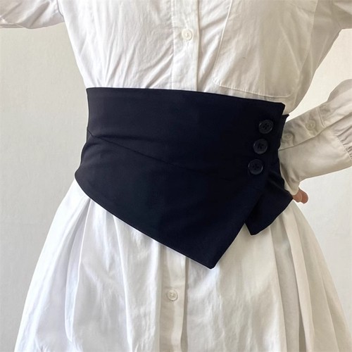 Ceinture corset noire obi punk - corset,