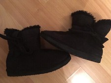 bottines fourrées fille boots fourrure et aspect daim noir pointure 35