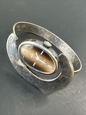 Ancien Bracelet montre mécanique Argent Massif Silver Maille Jonc art deco 