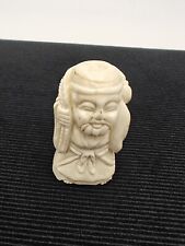 Netsuke Meiji Résine organique 40 gr Os de bovin Okimono Chine Japon Dieu Sage