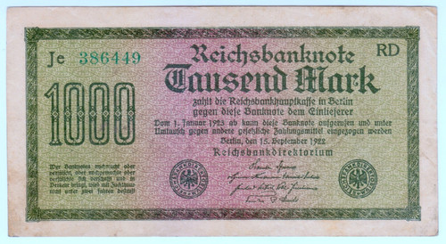 1922 allemagne 1000 - 1000, mark