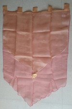 Lot de 3 Rideaux Avec Pompon Orange reflet Jaune 90 x 60cm