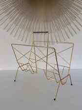 11 ⚜️ Ancien Porte Revues Magazine En Métal Doré Vintage