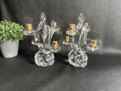 Paire bougeoirs cristal - de,
