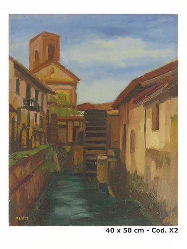 Vue vieux moulin tableau - moulin,