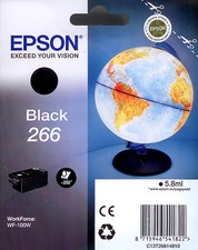 CARTOUCHE EPSON 266 T266 NOIRE POUR WORKFORCE WF-100W / noir globe mappemonde