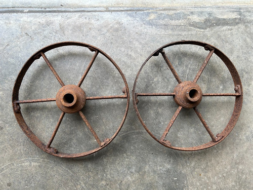 Roues charette en fer - roues,