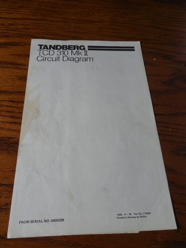 Tandberg tcd 310 - 310, circuit