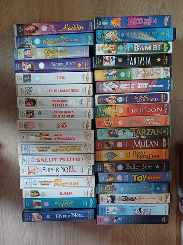 Lot cassettes vhs walt - cassettes,
